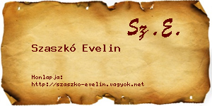 Szaszkó Evelin névjegykártya