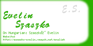 evelin szaszko business card